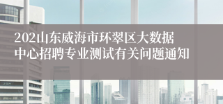 202山东威海市环翠区大数据中心招聘专业测试有关问题通知