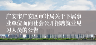 广安市广安区审计局关于下属事业单位面向社会公开招聘就业见习人员的公告