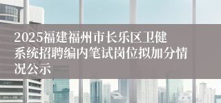 2025福建福州市长乐区卫健系统招聘编内笔试岗位拟加分情况公示