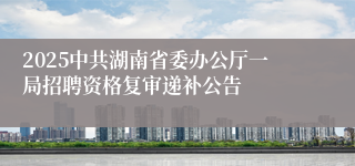 2025中共湖南省委办公厅一局招聘资格复审递补公告