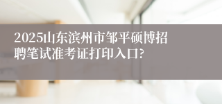 2025山东滨州市邹平硕博招聘笔试准考证打印入口?