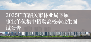 2025广东韶关市林业局下属事业单位集中招聘高校毕业生面试公告