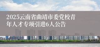 2025云南省曲靖市委党校青年人才专项引进6人公告