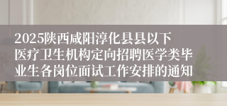 2025陕西咸阳淳化县县以下医疗卫生机构定向招聘医学类毕业生各岗位面试工作安排的通知