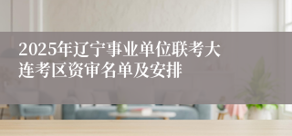 2025年辽宁事业单位联考大连考区资审名单及安排