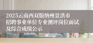 2025云南西双版纳州景洪市招聘事业单位专业测评岗位面试及综合成绩公示