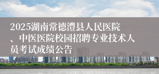 2025湖南常德澧县人民医院、中医医院校园招聘专业技术人员考试成绩公告