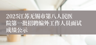 2025江苏无锡市第八人民医院第一批招聘编外工作人员面试成绩公示