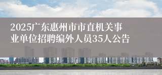 2025广东惠州市市直机关事业单位招聘编外人员35人公告