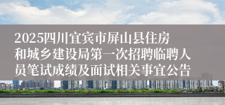2025四川宜宾市屏山县住房和城乡建设局第一次招聘临聘人员笔试成绩及面试相关事宜公告