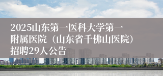 2025山东第一医科大学第一附属医院（山东省千佛山医院）招聘29人公告