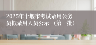 2025年十堰市考试录用公务员拟录用人员公示 （第一批）