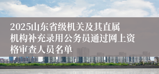 2025山东省级机关及其直属机构补充录用公务员通过网上资格审查人员名单