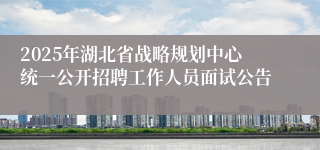 2025年湖北省战略规划中心统一公开招聘工作人员面试公告