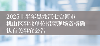 2025上半年黑龙江七台河市桃山区事业单位招聘现场资格确认有关事宜公告