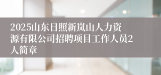 2025山东日照新岚山人力资源有限公司招聘项目工作人员2人简章