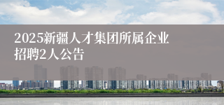 2025新疆人才集团所属企业招聘2人公告