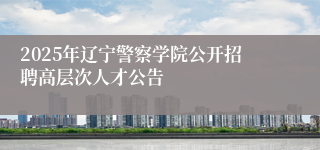 2025年辽宁警察学院公开招聘高层次人才公告
