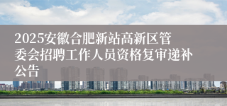 2025安徽合肥新站高新区管委会招聘工作人员资格复审递补公告