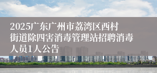 2025广东广州市荔湾区西村街道除四害消毒管理站招聘消毒人员1人公告