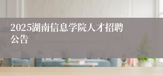 2025湖南信息学院人才招聘公告