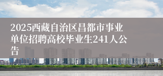 2025西藏自治区昌都市事业单位招聘高校毕业生241人公告
