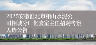 2025安徽淮北市相山水泥公司相诚分厂化验室主任招聘考察人选公告