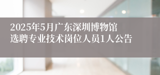 2025年5月广东深圳博物馆选聘专业技术岗位人员1人公告