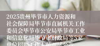 2025贵州毕节市人力资源和社会保障局毕节市直属机关工作委员会毕节市公安局毕节市工业和信息化局毕节市财政局等5家单位招聘工作人员面试公告
