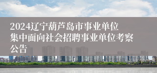 2024辽宁葫芦岛市事业单位集中面向社会招聘事业单位考察公告