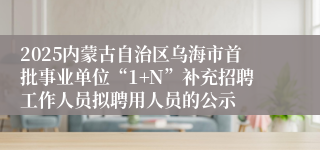 2025内蒙古自治区乌海市首批事业单位“1+N”补充招聘工作人员拟聘用人员的公示