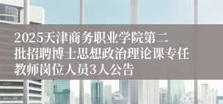 2025天津商务职业学院第二批招聘博士思想政治理论课专任教师岗位人员3人公告