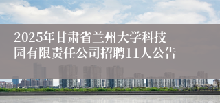 2025年甘肃省兰州大学科技园有限责任公司招聘11人公告
