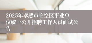 2025年孝感市临空区事业单位统一公开招聘工作人员面试公告