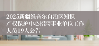 2025新疆维吾尔自治区知识产权保护中心招聘事业单位工作人员19人公告