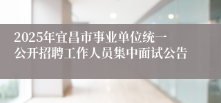 2025年宜昌市事业单位统一公开招聘工作人员集中面试公告