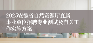 2025安徽省自然资源厅直属事业单位招聘专业测试及有关工作实施方案