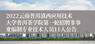 2022云南普洱滇西应用技术大学普洱茶学院第一轮招聘非事业编制专业技术人员11人公告