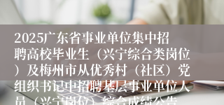 2025广东省事业单位集中招聘高校毕业生（兴宁综合类岗位）及梅州市从优秀村（社区）党组织书记中招聘基层事业单位人员（兴宁岗位）综合成绩公告