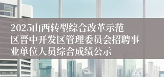 2025山西转型综合改革示范区晋中开发区管理委员会招聘事业单位人员综合成绩公示