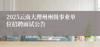 2025云南大理州州级事业单位招聘面试公告