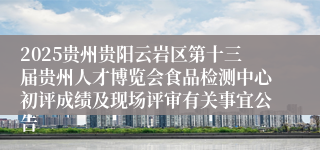 2025贵州贵阳云岩区第十三届贵州人才博览会食品检测中心初评成绩及现场评审有关事宜公告