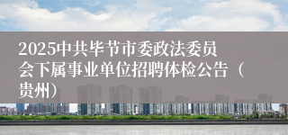 2025中共毕节市委政法委员会下属事业单位招聘体检公告（贵州）
