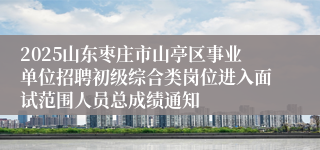 2025山东枣庄市山亭区事业单位招聘初级综合类岗位进入面试范围人员总成绩通知