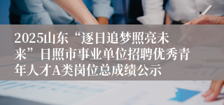 2025山东“逐日追梦照亮未来”日照市事业单位招聘优秀青年人才A类岗位总成绩公示