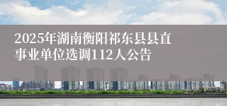 2025年湖南衡阳祁东县县直事业单位选调112人公告