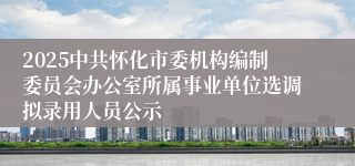 2025中共怀化市委机构编制委员会办公室所属事业单位选调拟录用人员公示
