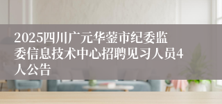 2025四川广元华蓥市纪委监委信息技术中心招聘见习人员4人公告