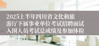 2025上半年四川省文化和旅游厅下属事业单位考试招聘面试入围人员考试总成绩及参加体检人员公告