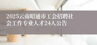 2025云南昭通市工会招聘社会工作专业人才24人公告